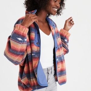 American Eagle Printed Fleece Jacket